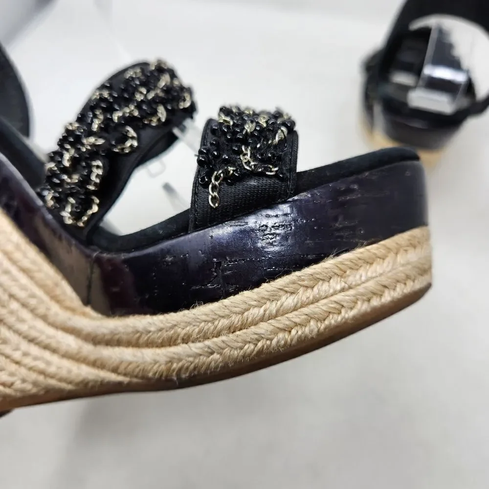 JEAN‎ MICHEL CAZABAT Espadrilles Wedges Sandals 37.5 EU